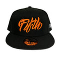 Fifth Cursive Snap Black with Orange