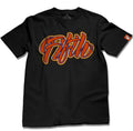 Fifth Cursive Black w/ Orange