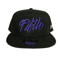 Fifth Cursive Snaps Black with Purple
