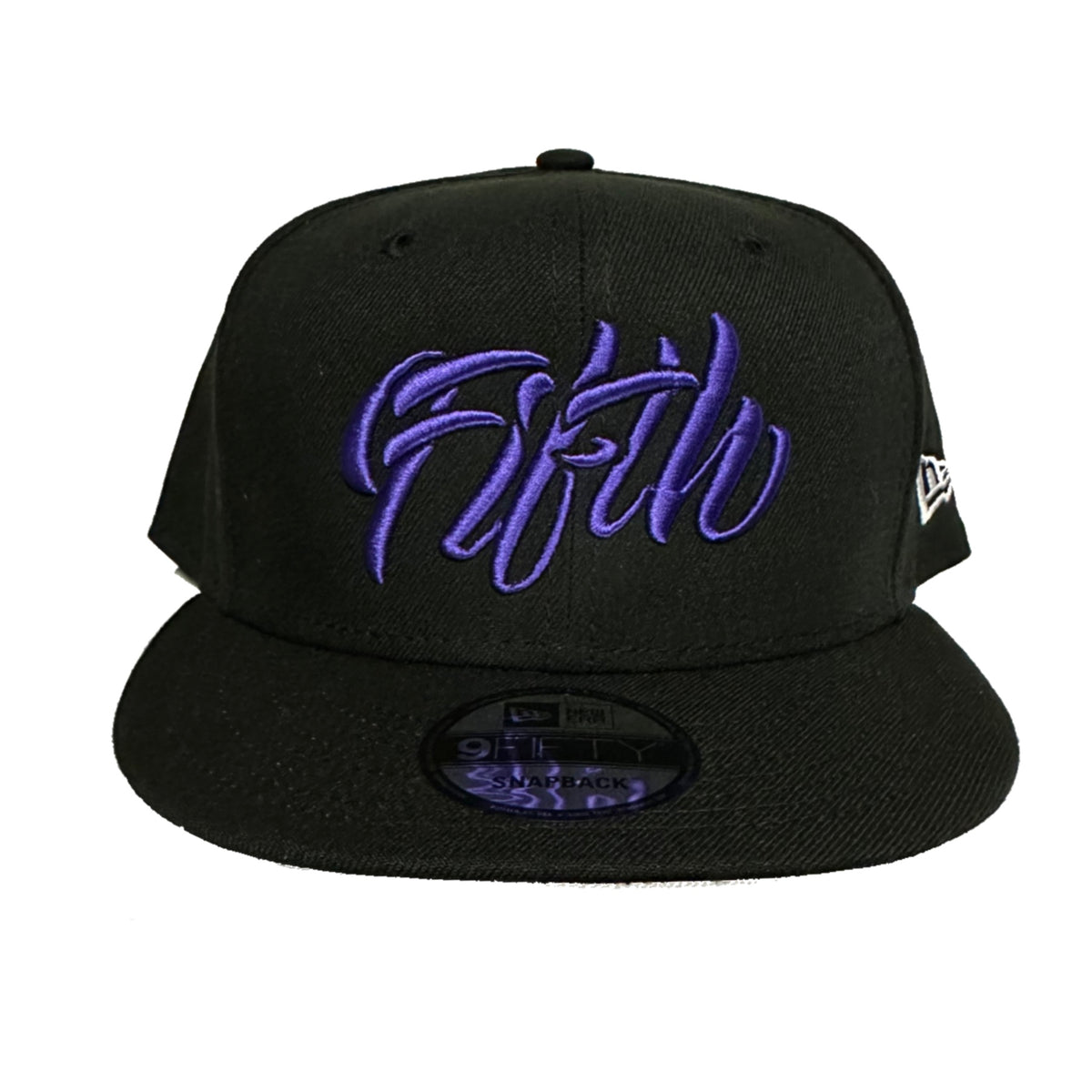 Fifth Cursive Snaps Black with Purple